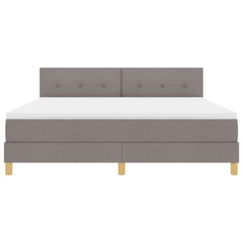 LED Boxspringbett mit Matratze mit LED Taupe 180 x 200 cm Stoff