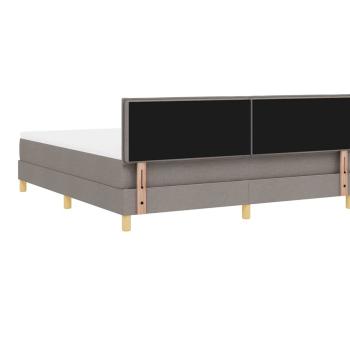 LED Boxspringbett mit Matratze mit LED Taupe 180 x 200 cm Stoff