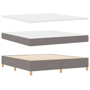 LED Boxspringbett mit Matratze Taupe 180 x 200 cm Stoff