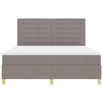 LED Boxspringbett mit Matratze Taupe 180 x 200 cm Stoff