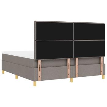 LED Boxspringbett mit Matratze Taupe 180 x 200 cm Stoff