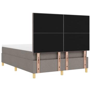 LED Boxspringbett mit Matratze Taupe 160 x 200 cm Stoff