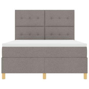 LED Boxspringbett mit Matratze Taupe 160 x 200 cm Stoff
