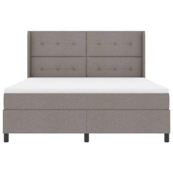 LED Boxspringbett mit Matratze Taupe 180 x 200 cm Stoff