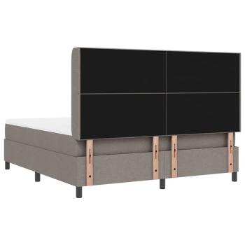 LED Boxspringbett mit Matratze Taupe 180 x 200 cm Stoff