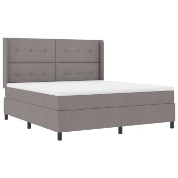 LED Boxspringbett mit Matratze Taupe 180 x 200 cm Stoff