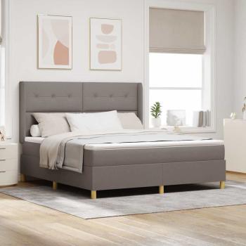 ARDEBO.de - Boxspringbett mit Matratze Taupe 140 x 200 cm Stoff