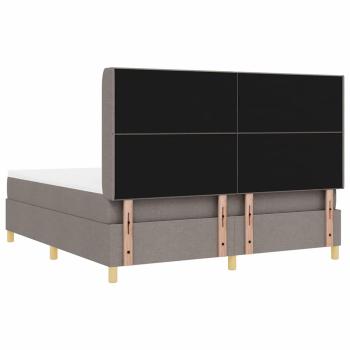 Boxspringbett mit Matratze Taupe 140 x 200 cm Stoff
