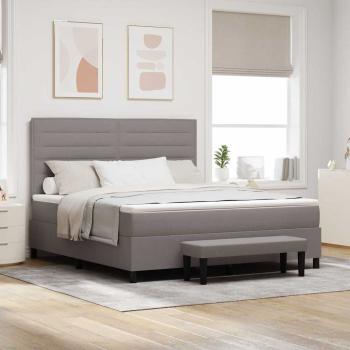 ARDEBO.de - Boxspringbett mit Matratze Taupe 180 x 200 cm Stoff