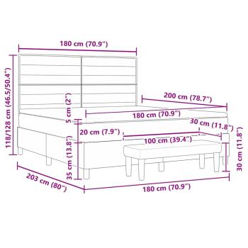 Boxspringbett mit Matratze Taupe 180 x 200 cm Stoff