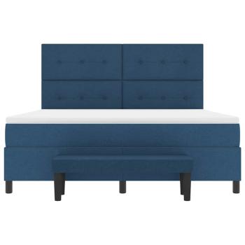 Boxspringbett mit Matratze mit Kopfteil Blau 180 x 200 cm Stoff