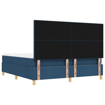 Boxspringbett mit Matratze mit Kopfteil Blau 180 x 200 cm Stoff