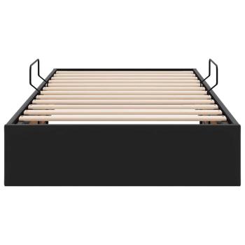 Aufbewahrungsbett mit Matratze Schwarz 90 x 190 cm Kunstleder