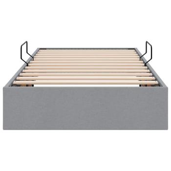 Aufbewahrungsbett mit Matratze Hellgrau 90 x 190 cm Stoff