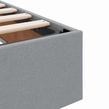 Aufbewahrungsbett mit Matratze Hellgrau 90 x 190 cm Stoff