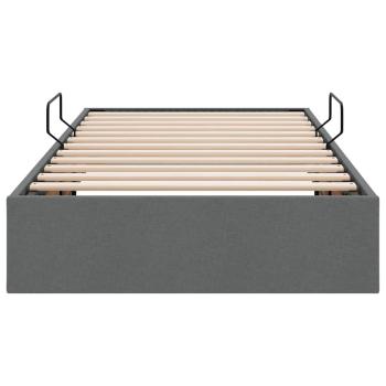 Aufbewahrungsbett mit Matratze Dunkelgrau 90 x 190 cm Stoff