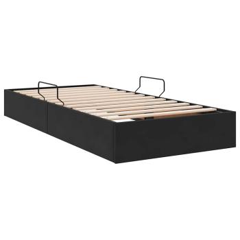 Aufbewahrungsbett mit Matratze Schwarz 90 x 190 cm Samt