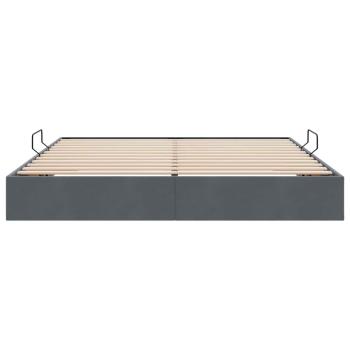 Aufbewahrungsbett mit Matratze Dunkelgrau 180 x 200 cm Samt