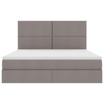 Aufbewahrungsbett mit Matratze Taupe 160 x 200 cm Polyester