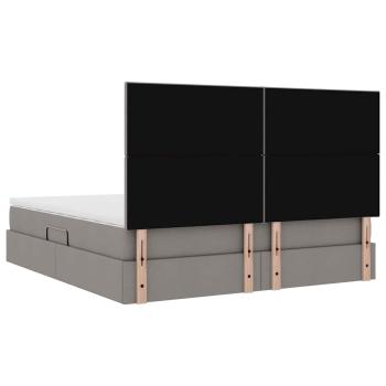 Aufbewahrungsbett mit Matratze Taupe 160 x 200 cm Polyester