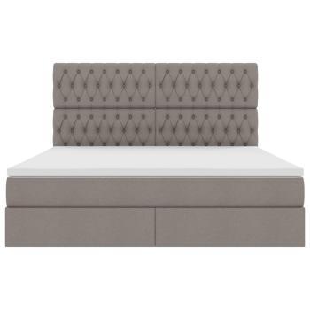 Aufbewahrungsbett mit Matratze Taupe 160 x 200 cm Polyester