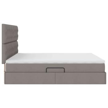 Aufbewahrungsbett mit Matratze Taupe 160 x 200 cm Polyester