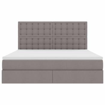 Bett mit Stauraum und LED mit LED Taupe 180 x 200 cm Polyester