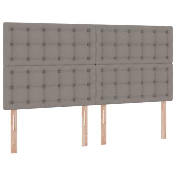 Bett mit Stauraum und LED mit LED Taupe 180 x 200 cm Polyester