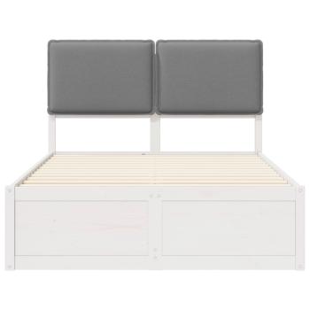 Bettgestell mit gepolstertem Kopfteil Hellgrau 120 x 200 cm