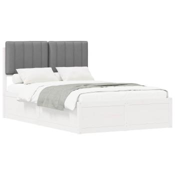 Bettgestell mit gepolstertem Kopfteil Hellgrau 120 x 190 cm