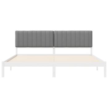 Bettgestell mit gepolstertem Kopfteil Hellgrau 200 x 200 cm