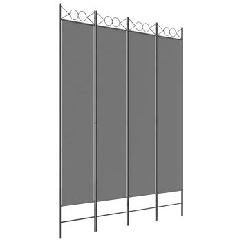 4-tlg. Paravent Anthrazit 160x220 cm Stoff