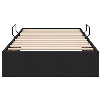 Aufbewahrungsbett mit Matratze Schwarz 90 x 190 cm Stoff