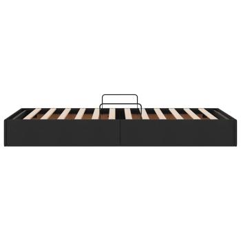 Aufbewahrungsbett mit Matratze Schwarz 90 x 190 cm Stoff