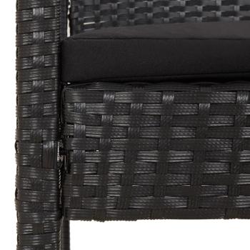 ARDEBO.de - Gartenbank mit Kissen Schwarz 105 cm Poly Rattan