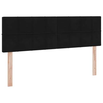 ARDEBO.de - Aufbewahrungsbett mit Matratze Schwarz 140 x 190 cm Samt