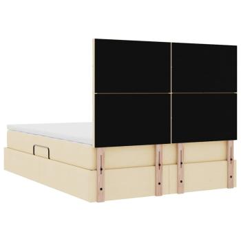 Aufbewahrungsbett mit Matratze Creme 140 x 200 cm Polyester