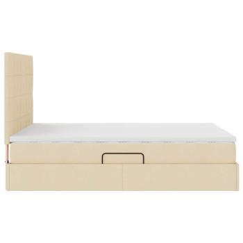 Aufbewahrungsbett mit Matratze Creme 140 x 200 cm Polyester