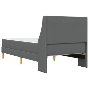 Bettgestell mit Matratze Uni Dunkelgrau 90 x 200 cm Stoff