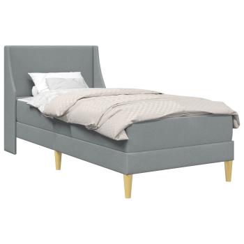 Bettgestell mit Matratze Hellgrau 100 x 200 cm Polyester