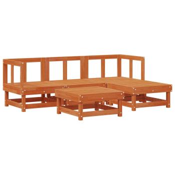 ARDEBO.de - Garten-Lounge-Set 5 pcs Wachsbraun Massives Kiefernholz