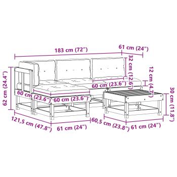 ARDEBO.de - Garten-Lounge-Set 13 pcs Wachsbrown und Taupe
