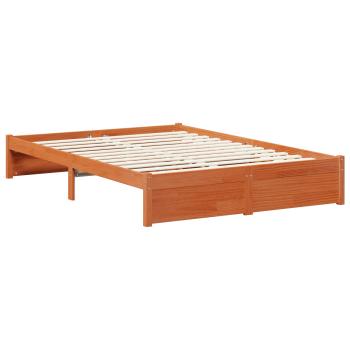 Bettrahmen mit Schubladen 3 pcs Wachsbraun Massivholz Kiefer