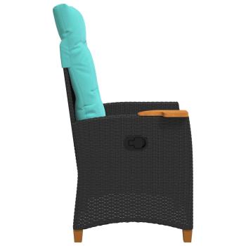 ARDEBO.de - Liegestuhl mit Teeteller 62 x 64 x 112 cm Poly-Rattan