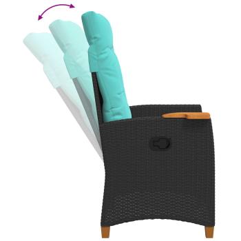 Liegestuhl mit Teeteller 62 x 64 x 112 cm Poly-Rattan