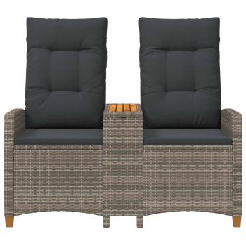 Liegebank mit Tisch Grau und Dunkelgrau 126 x 65 x 112 cm