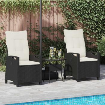 ARDEBO.de - Gartenstuhl 2 pcs Schwarz und Creme 56 x 60 x 112 cm