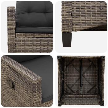 Gartenstuhl 2 pcs Grau und Dunkelgrau 56 x 60 x 112 cm