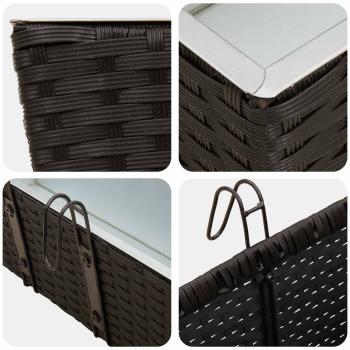 Balkon 2 pcs Schwarz 50 x 17 x 17 cm Metall