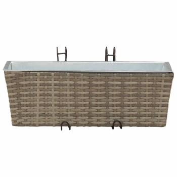 Balkon 2 stk. Grau 50 x 17 x 17 cm Metall